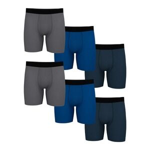 Athletic Works Men's 3XL 48-50 Pro Form Boxer Brief 6" Inseam , 6 Pack  NEW